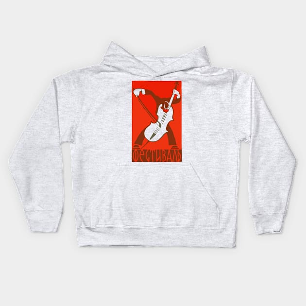 Cello Player ---- Retro Soviet Poster Aesthetic Kids Hoodie by DrumRollDesigns